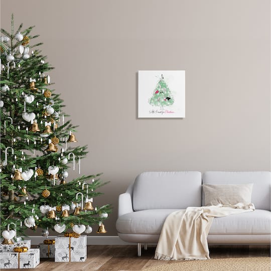Stupell Industries All I want For Christmas Fashion Canvas Wall Art